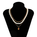 3PCS/set Pearls Colorful Dice Pendant Necklaces Punk Streetwear Jewelry