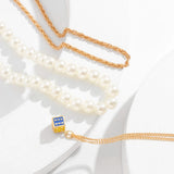 3PCS/set Pearls Colorful Dice Pendant Necklaces Punk Streetwear Jewelry