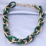 Acrylic Resin Choker Necklaces Collar Metal Chain Thick Women Neck Jewelry