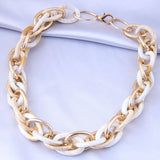 Acrylic Resin Choker Necklaces Collar Metal Chain Thick Women Neck Jewelry
