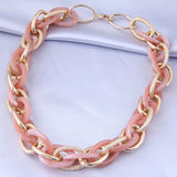Acrylic Resin Choker Necklaces Collar Metal Chain Thick Women Neck Jewelry