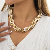Acrylic Resin Choker Necklaces Collar Metal Chain Thick Women Neck Jewelry