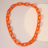 Acrylic Choker Necklace Collar Statement Resin Orange Chunky Thick