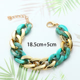 Acrylic Resin Friendship Bracelets Chunky Thick Green Bangles Hand Jewelry