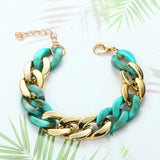 Acrylic Resin Friendship Bracelets Chunky Thick Green Bangles Hand Jewelry