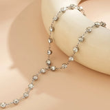 Rhinestone Tassel Choker Necklace Cross Chest Chain