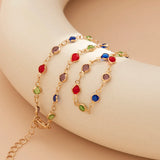 Bohemia Crystal Chain Bracelet Summer Beach Jewelry