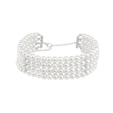 Boho Layered Pearl Choker Necklace for Women