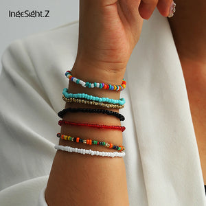 Colorful Seed Bead Bracelet Set for Women