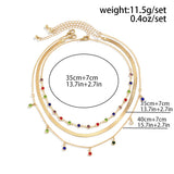 Boho Layered Crystal Necklace Vintage Chain Clavicle Short