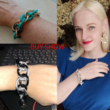 Boho Chunky Resin Friendship Bangle - Colorful Acrylic Twisted Bracelet
