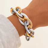 Boho Chunky Resin Friendship Bangle - Colorful Acrylic Twisted Bracelet