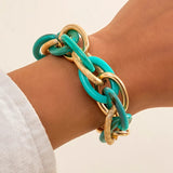Boho Chunky Resin Friendship Bangle - Colorful Acrylic Twisted Bracelet