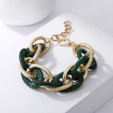 Boho Chunky Resin Friendship Bangle - Colorful Acrylic Twisted Bracelet