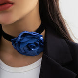 Big Rose Flower Velvet Choker Necklace for Women