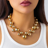 Irregular Ball Choker Necklace Punk Chunky Thick Clavicle Necklaces