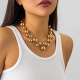 Irregular Ball Choker Necklace Punk Chunky Thick Clavicle Necklaces