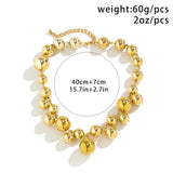 Irregular Ball Choker Necklace Punk Chunky Thick Clavicle Necklaces