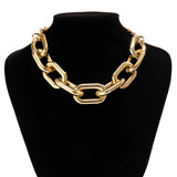 Chunky Metal Cross Chain Choker Necklace for Women Punk
