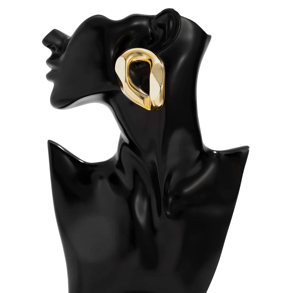 Big Hoop Earrings for Women Vintage Punk Metal Geometric Circle