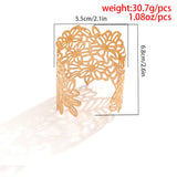 Exaggerated Hollow Carved Flower Wide Open Bangles for Women Men