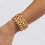 Exaggerated Mesh Thick Bangle For Women