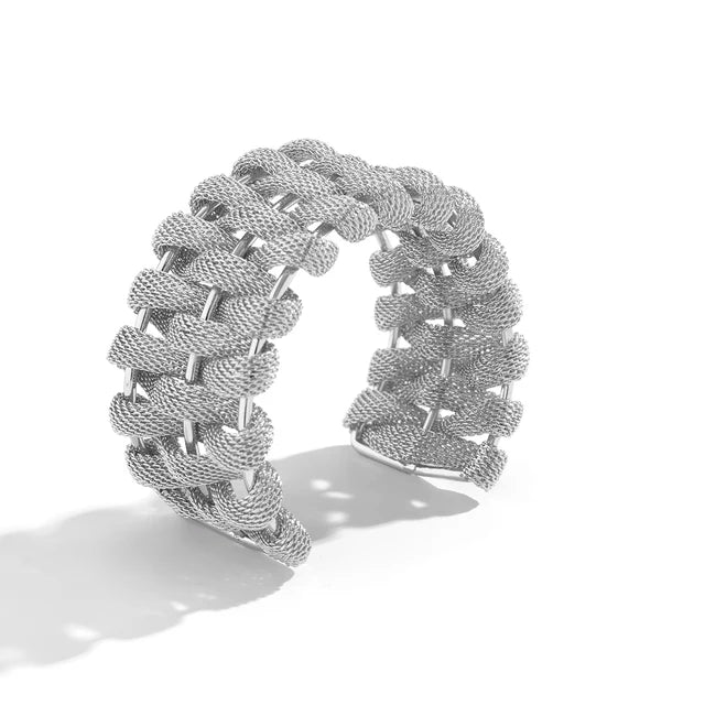 Exaggerated Mesh Thick Bangle For Women