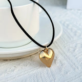 Goth Love Heart Pendant Necklace For Women