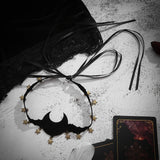 Gothic Moon Star Ribbon Velvet Collar Necklace Women Vintage Cosplay Choker