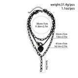 Gothic Heart Ball Pendant Necklace Punk Metal Chain Choker Neck