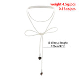Gothic Long Velvet Bow Heart Pendant Necklace Women Charm Flannel Choker