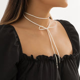 Gothic Long Velvet Bow Heart Pendant Necklace Women Charm Flannel Choker