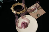 Korea Large Rose Flower Mesh Collar Necklace Women Adjustable Choker