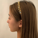 Kpop Rhinestone Crystal Hairbands Link Chain Headband Hair Hoops Holder