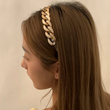 Kpop Rhinestone Crystal Hairbands Link Chain Headband Hair Hoops Holder