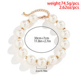 Pearls Rhinestone Choker Necklace Bridal Clavicle Chain