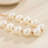 Pearls Rhinestone Choker Necklace Bridal Clavicle Chain