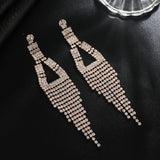 Rhinestone Alphabet Initial Letter A Drop Dangle Earrings Crystal Tassl Earrings