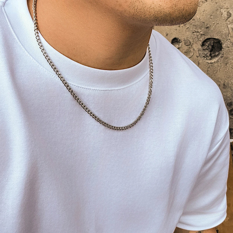 Multicolor Cuban Link Chain Choker Necklace for Punk Party