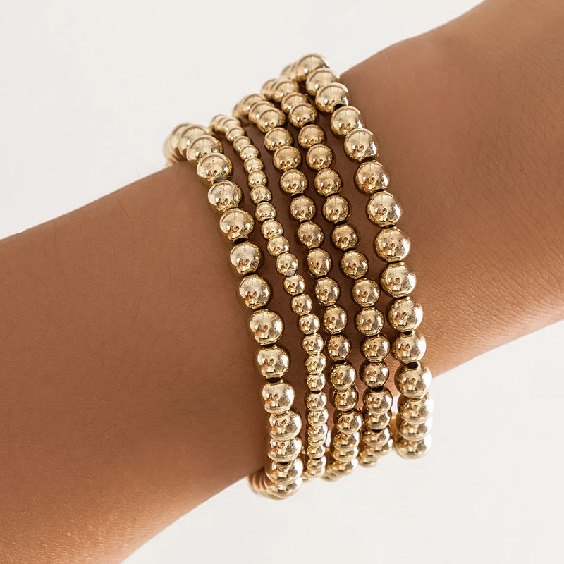 Layered Exaggerated CCB Beaded Bracelet Punk Vintage Jewelry Gift