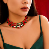 Christmas Soft Clay Letter Choker Necklace Set for Women