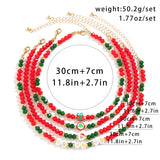 Christmas Soft Clay Letter Choker Necklace Set for Women
