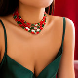 Christmas Soft Clay Letter Choker Necklace Set for Women