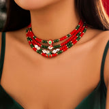 Christmas Soft Clay Letter Choker Necklace Set for Women