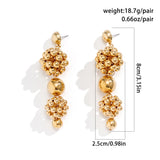 Punk Braided CCB Plastic Ball Hoop Earrings Geometric Round Ball Ear