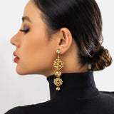Punk Braided CCB Plastic Ball Hoop Earrings Geometric Round Ball Ear