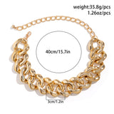 Punk CCB Buckle Cuban Chain Necklace for Women