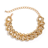 Punk CCB Buckle Cuban Chain Necklace for Women