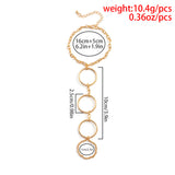Geometric Circle Charm Finger Ring Bracelet for Women