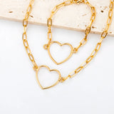 Punk Hollow Heart Link Chain Set for Women Wedding